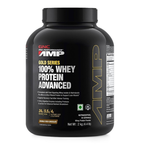 GNC - Amplified Gold 100% Whey Protein Advanced (India) - Informed Choice