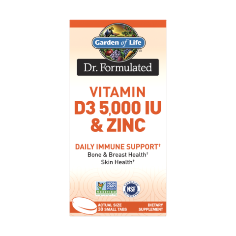 Garden of Life - Dr. Formulated Vitamin D3 5,000 iu & Zinc Daily Immune Support 