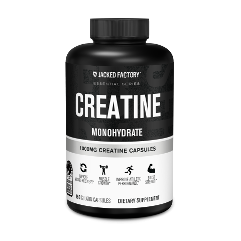 Jacked Factory - Creatine Monohydrate Capsules - Bottle - Front
