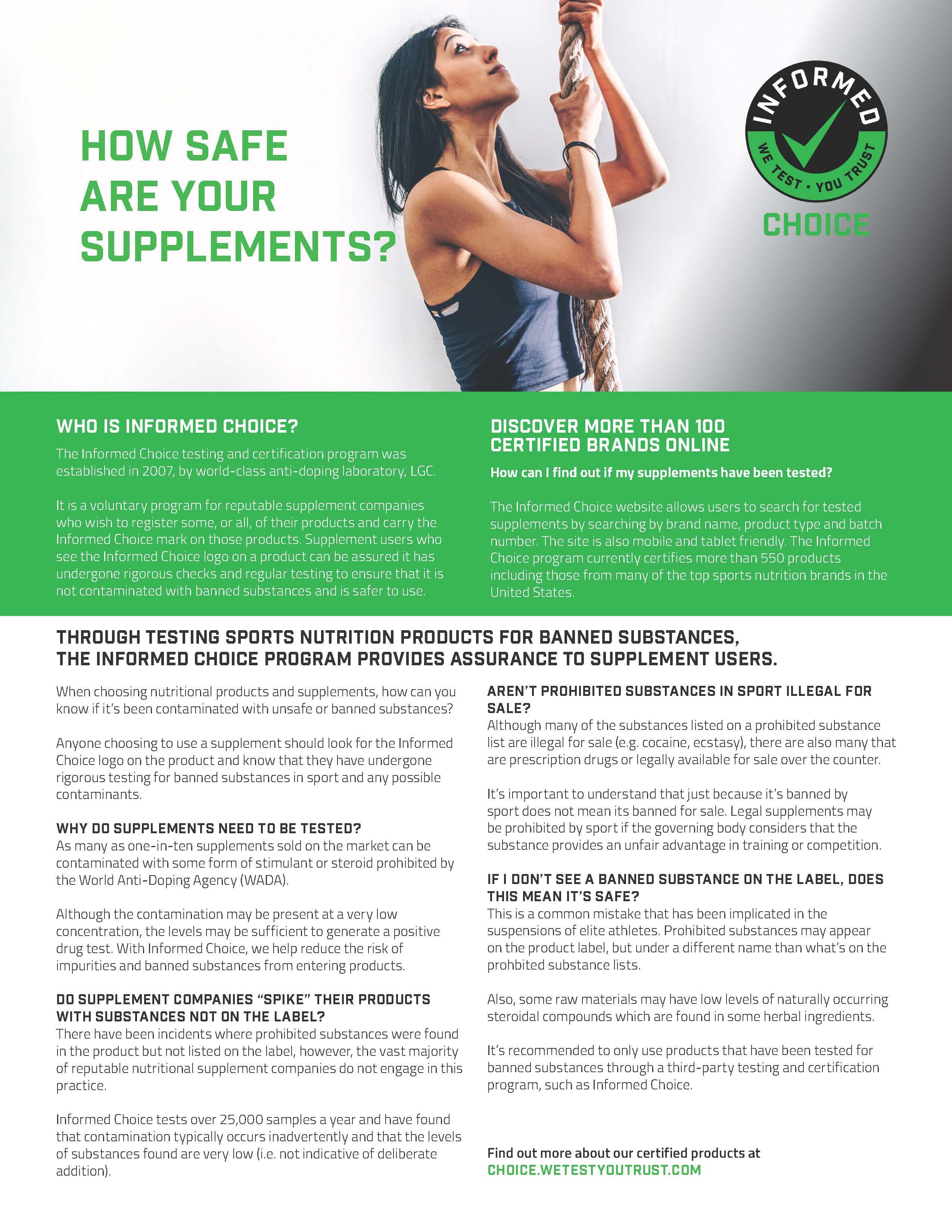 Informed Choice - How Safe Are Your Supplements - 2025